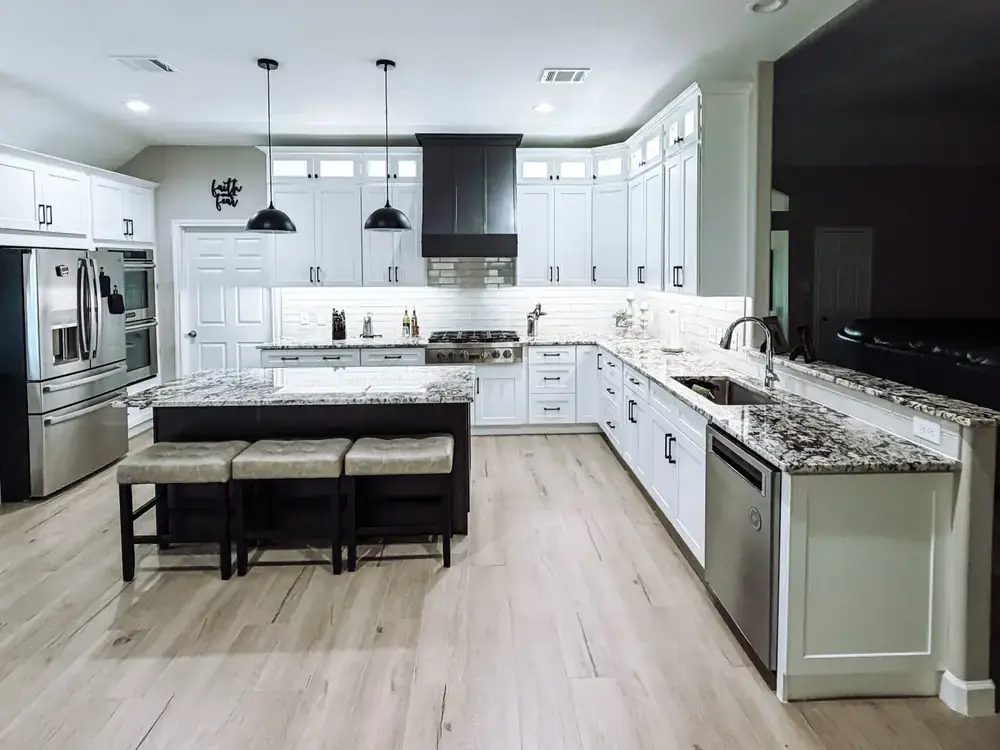 Kitchen expansion renovation in Alvin, TX where we moved the walls, not just the cabinets